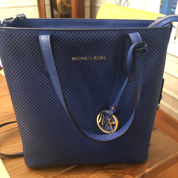 AUTHENTIC Michael Kors Blue purse & Wristlet set - Picture 4 of 6